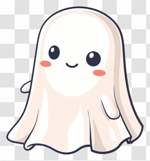 Kawaii Ghost - Adorable Cartoon Ghost With Friendly Expression Transparent PNG