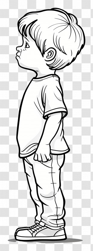 Little Boy - Outline Of Standing Boy Transparent PNG