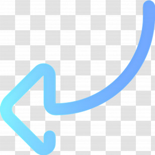 Arrow Left - Curved Blue Arrow Symbol Transparent PNG