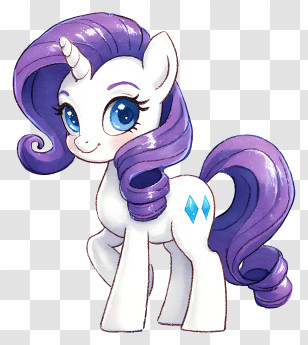 My Little Pony - White Unicorn Pony With Purple Mane Transparent PNG