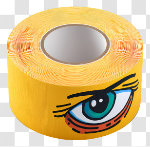Scar Tape - Yellow Tape With Eye Design Transparent PNG