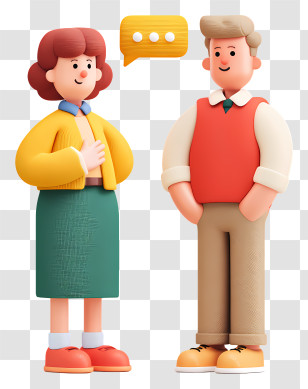 Colleagues Talking At Work - 3D Cartoon People Having A Conversation Transparent PNG