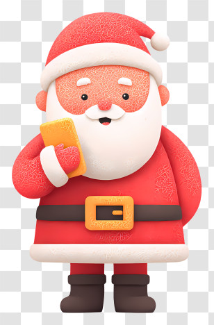 Santa Claus Using Mobile Phone - Santa Claus Holding A Phone Transparent PNG