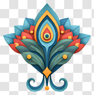 Indian Traditional Kite - Colorful Floral Design Pattern Transparent PNG