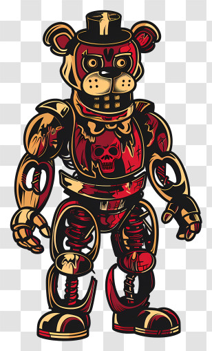 Freddy Fazbear - Robotic Mechanized Bear Figure Transparent PNG