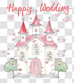 Happy Wedding - Happy Wedding Church Illustration Transparent PNG