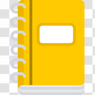 Notebook - Yellow Notebook With White Label Transparent PNG