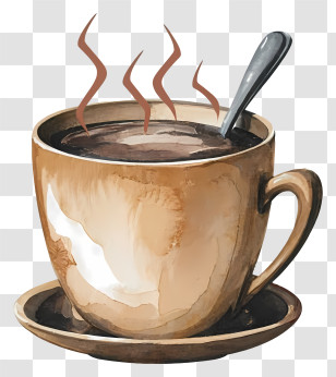 Cartoon - Coffee Cup With Steaming Drink Illustration Transparent PNG