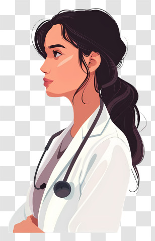 Doctors Day - Profile Of A Female Doctor Transparent PNG