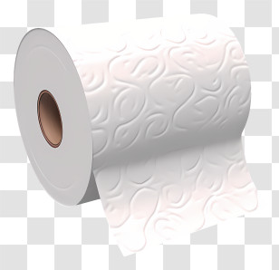 Realistic Style Toilet Tissue - White Embossed Toilet Paper Roll Transparent PNG
