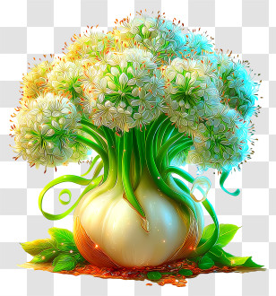Radiant Allium - Magical Flowering Bulb Tree Transparent PNG