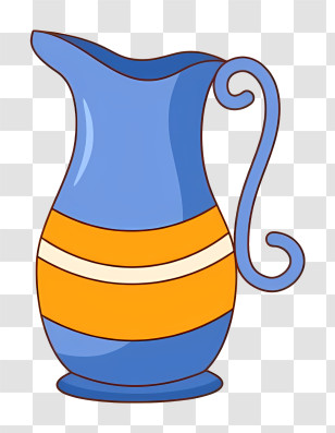 Striped Jug - Decorative Blue Pitcher Transparent PNG