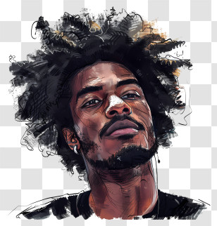 Damar Hamlin - Artistic Portrait Of A Man Transparent PNG