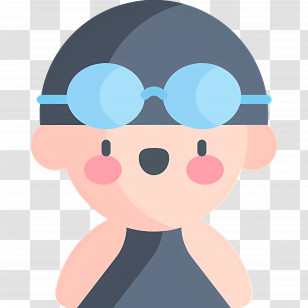 Swimmer - Cute Swimmer With Goggles And Swim Cap Transparent PNG