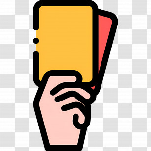 Red Card - Hand Holding Yellow And Red Penalty Cards Transparent PNG