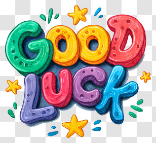 Good Luck - Colorful Good Luck Typography Transparent PNG