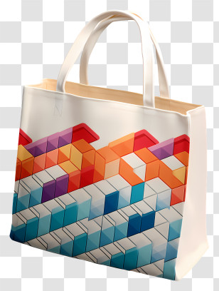 Tote Bag - Stylish Tote Bag With Geometric Pattern Transparent PNG