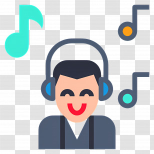 Listening Music - Person Listening To Music Cartoon Illustration Transparent PNG
