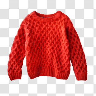 Christmas Sweater - Cozy Red Knitted Sweater For Winter Transparent PNG