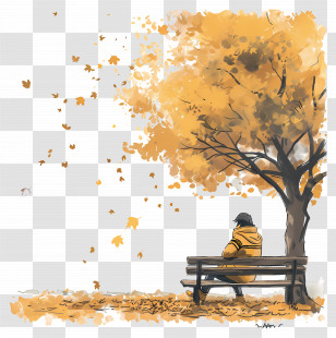 Picsart Background - Autumn Scene With Bench Transparent PNG
