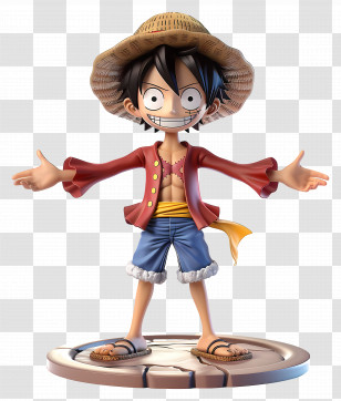 Luffy Action Figure - Anime Character With Straw Hat Transparent PNG