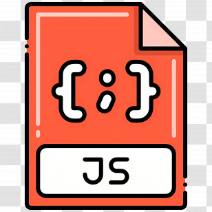 Javascript - Red JS File Icon With Semicolon Transparent PNG