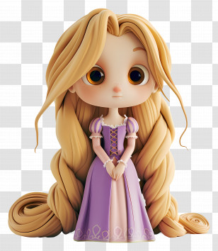Rapunzel Princess - Cartoon Princess With Long Hair Transparent PNG