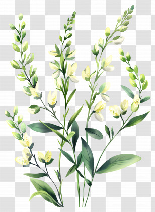 Cytisus Wolgaricus Flower - White Flowers With Stems Transparent PNG