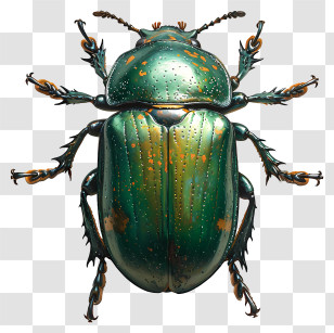 Green Beetle - Green Shiny Beetle Close-up Transparent PNG