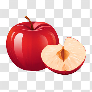 Eat A Red Apple Day - Red Apple And Sliced Half Illustration Transparent PNG