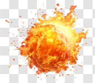 Fireball - Dynamic Fiery Explosion Illustration Transparent PNG