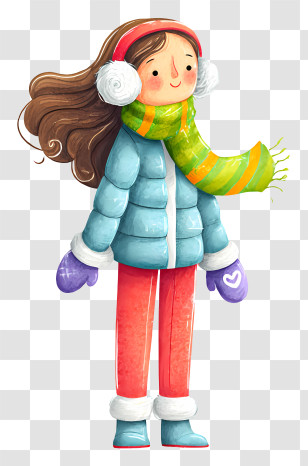 Cheerful Winter Woman - Child In Puffy Winter Coat Transparent PNG