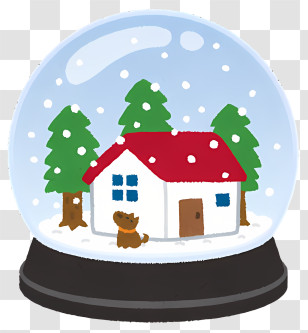 Icon - Winter House Snow Globe Transparent PNG