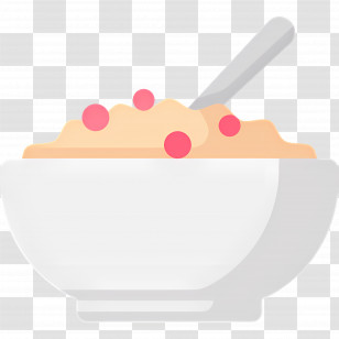 Oats - Bowl Of Cereal In Flat Design Transparent PNG