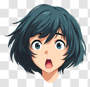 Anime Facial Expression - Surprised Anime Face Transparent PNG