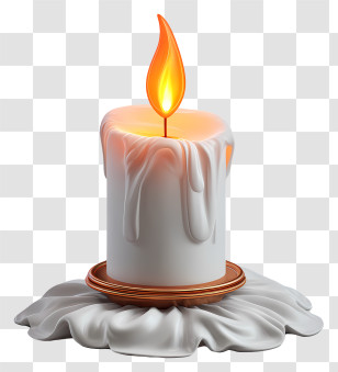 Candle Light - Candle With Melting Wax Transparent PNG
