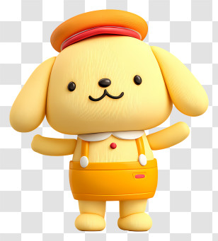 Pompompurin - Cute Dog Character In Hat And Overalls Transparent PNG