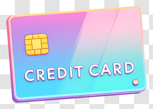 Credit Card Icon - Gradient Pastel Credit Card Transparent PNG