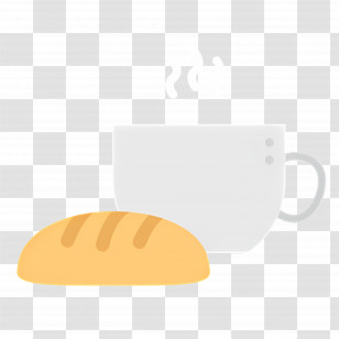 Coffee Breakfast - Coffee Cup With Bread Transparent PNG