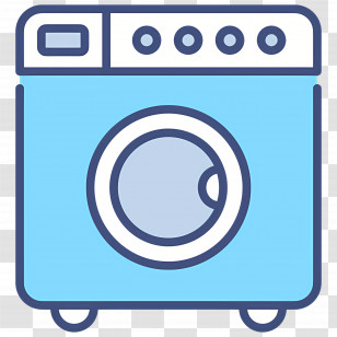 Clothes Washer - Blue Washing Machine Illustration Transparent PNG