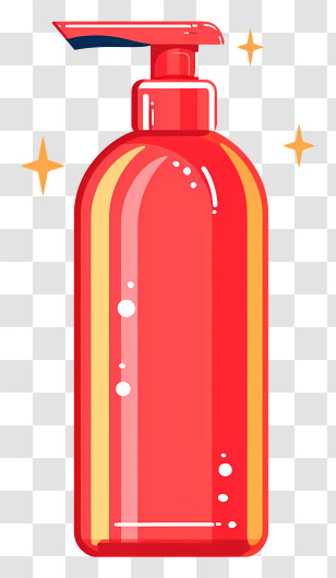 Bathing Agent - Red Pump Bottle Transparent PNG