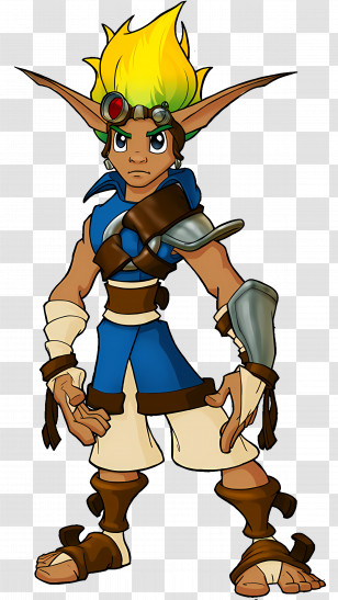 Jak - Fantasy Animated Character With Yellow Hair Transparent PNG