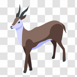 Antelope - Cartoon Antelope With Elegant Horns Transparent PNG