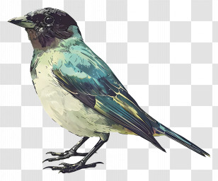 Bird - Blue And Green Bird Illustration Transparent PNG