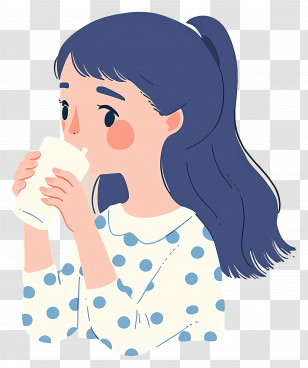 Girl Drinking Water - Girl Drinking From A Cup Transparent PNG