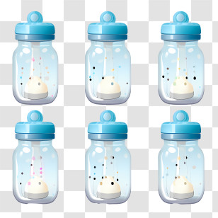 Milk Bottle - Jars With Magical Stars Transparent PNG