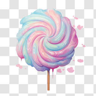Cotton Candy - Colorful Swirled Cotton Candy Transparent PNG