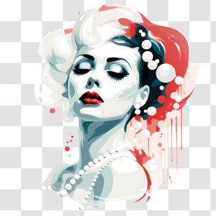 Wear Your Pearls Day - Stylish Woman With Pearls Transparent PNG