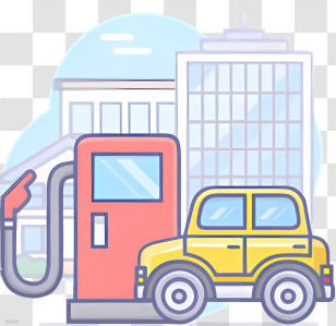 Icon - Gas Station With Car Transparent PNG