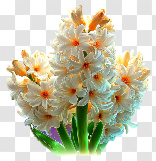 Radiant Flower - White Hyacinth Bouquet Transparent PNG